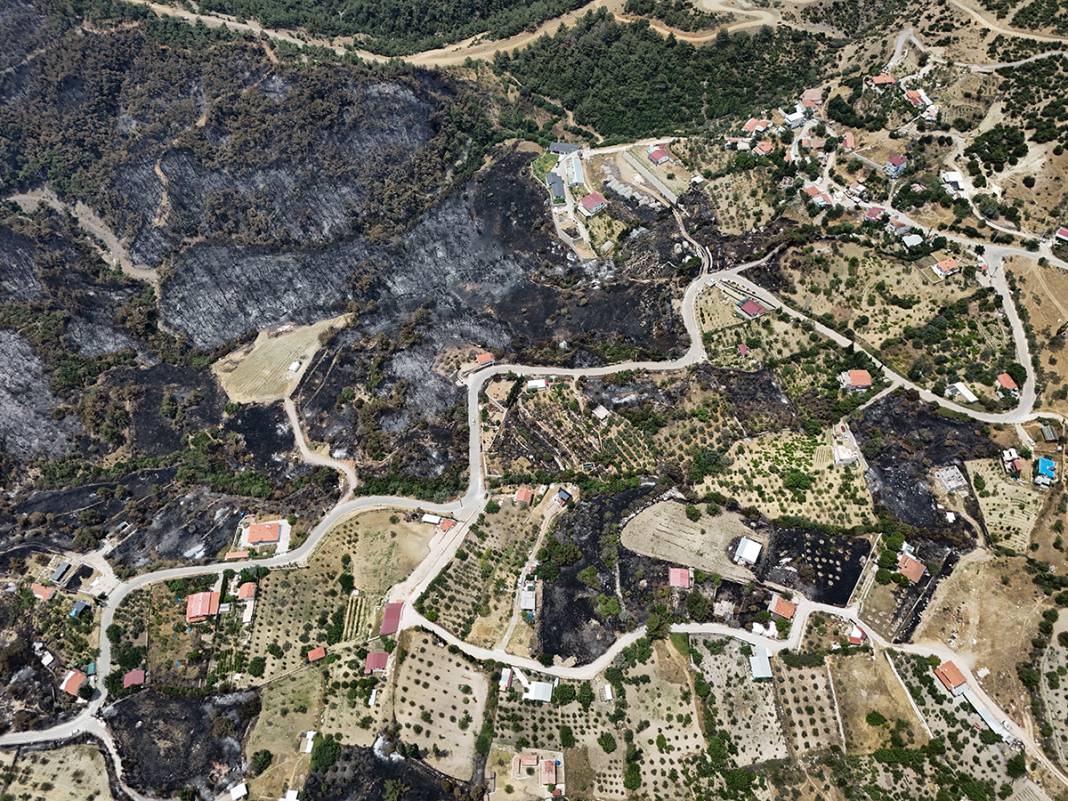Kahreden manzara! Bornova'da yanan ormanlar dronla görüntülendi 15